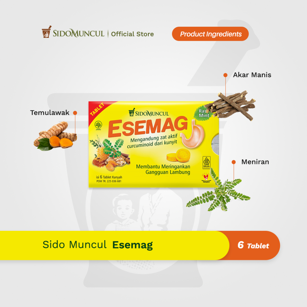 Sido Muncul Esemag 6 Tablet - Sakit Perut Lambung Maag Perih