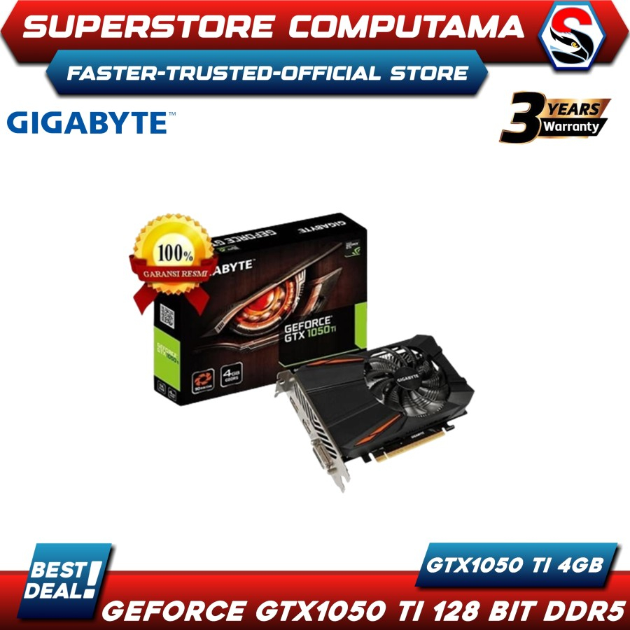 VGA Gigabyte GTX 1050 Ti 4GB DDR5 -Gigabyte Geforce GTX1050 Ti 128 Bit