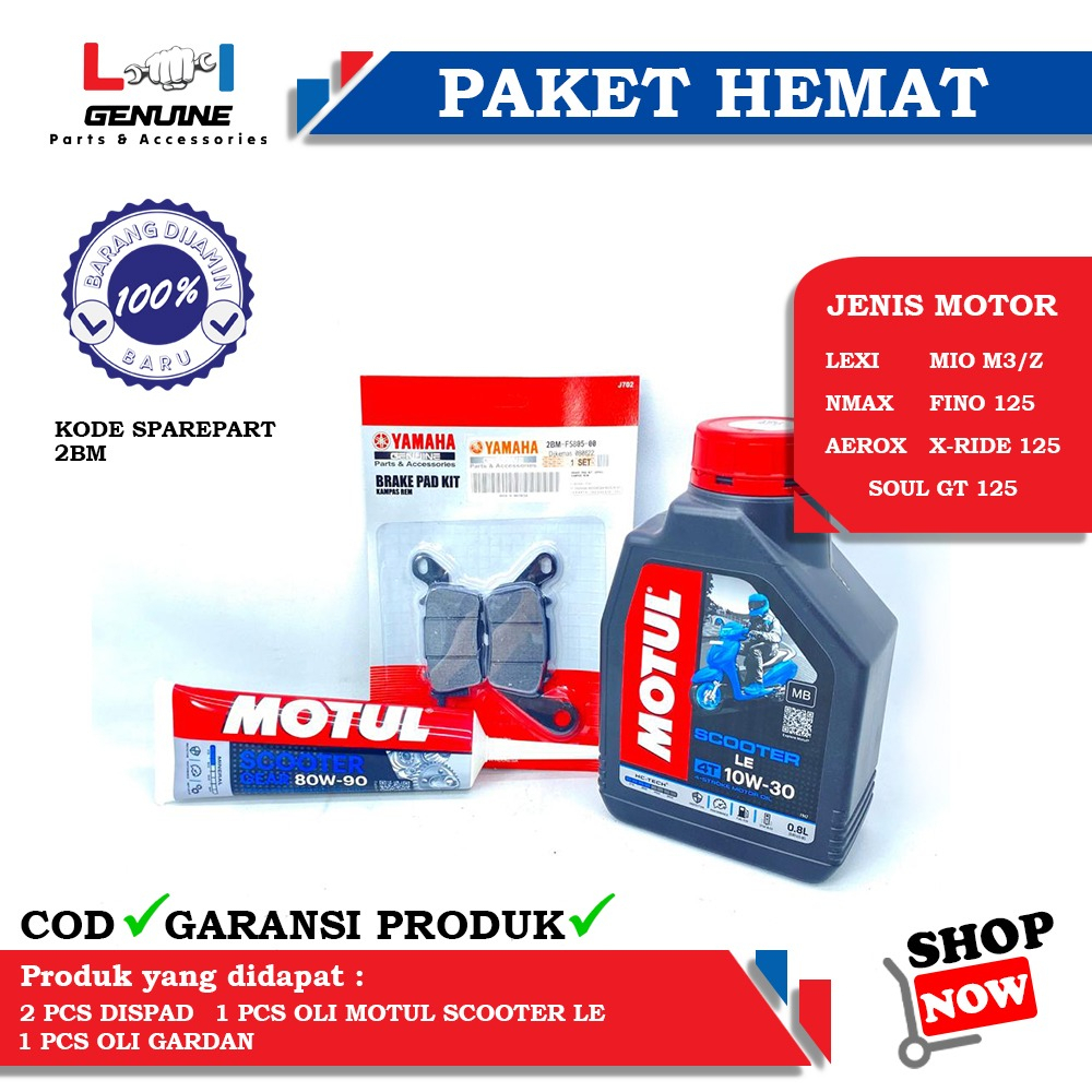 -LOI- PAKET SERVICE HEMAT YAMALUBE MATIC SET OLI YAMALUBE GEAR 100ML &amp; DISPAD MIO M3 ,MIO Z ,SOUL GT 125 ,FINO FI 125 ,XRIDE 125