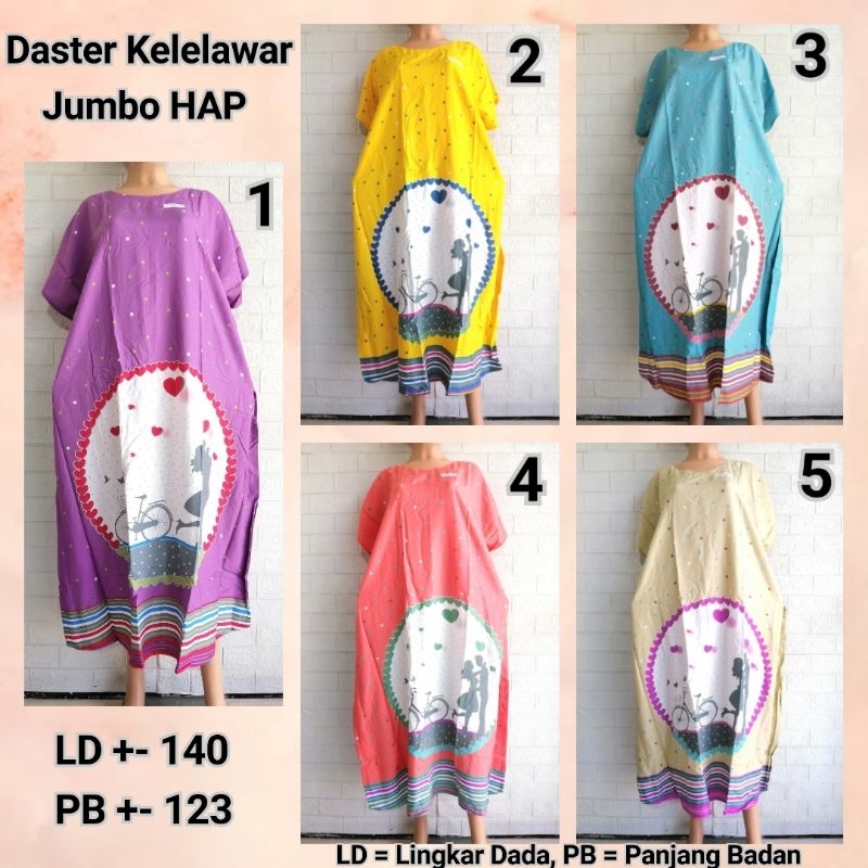 Daster Kelelawar Jumbo HAP Lowo Bigsize LD 140 Adem PRWD + LPLGT