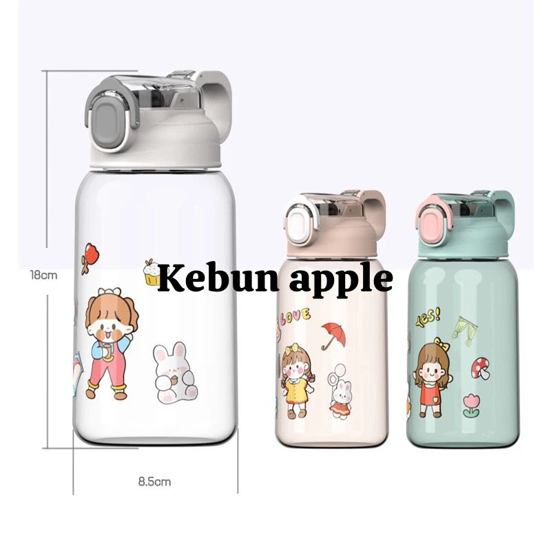 Botol Minum Anak Karakter Lucu Botol Minum Bening Transparant 600ml Anti Tumpah