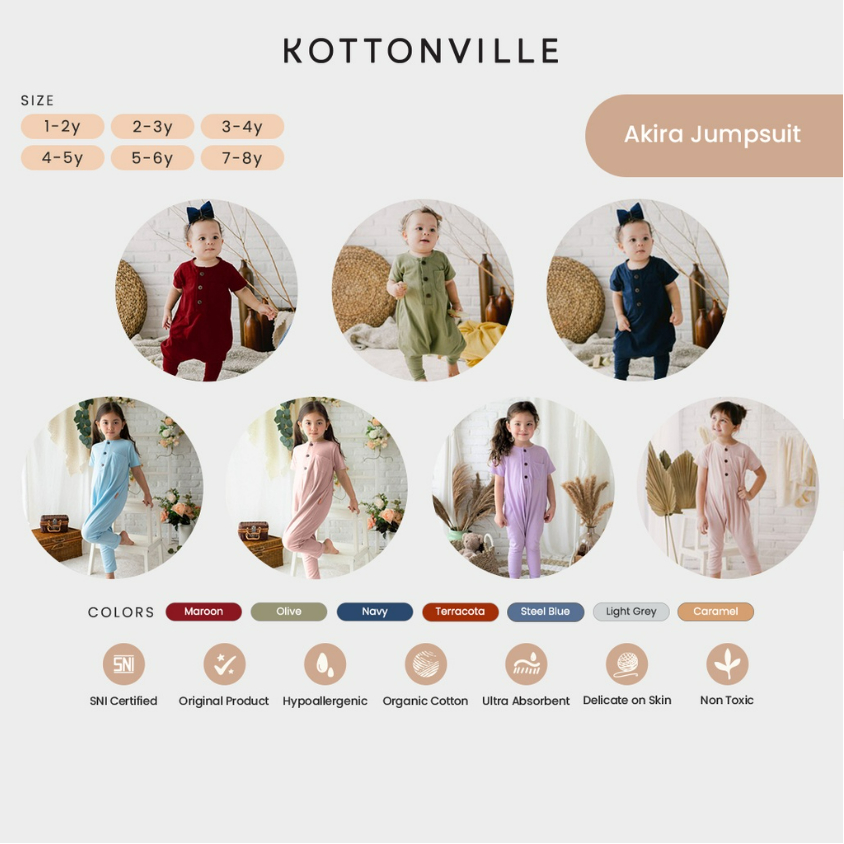 Kottonville Akira Jumpsuit 1-8 Tahun Sleepsuit Oversize Anak CBKS