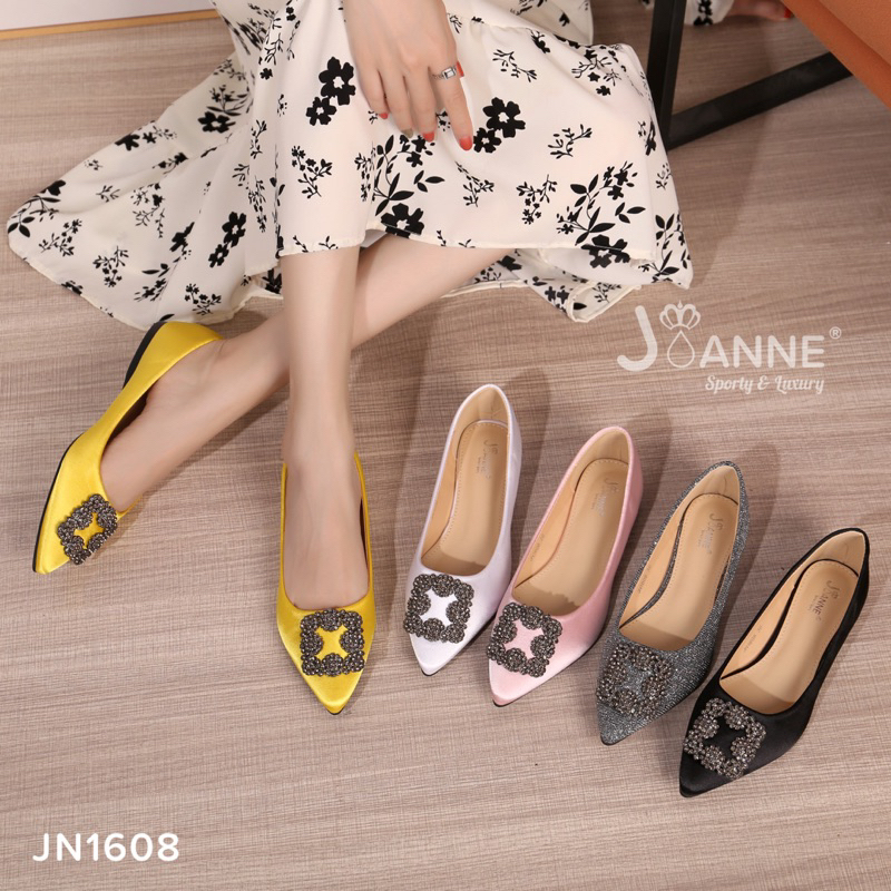 [ORIGINAL] JOANNE Ballerina Crystal Flat Shoes Sepatu Wanita #JN1608