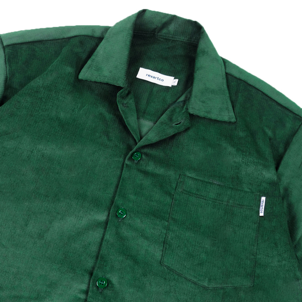 Revartco Artificiels Green Corduroy Work Shirt