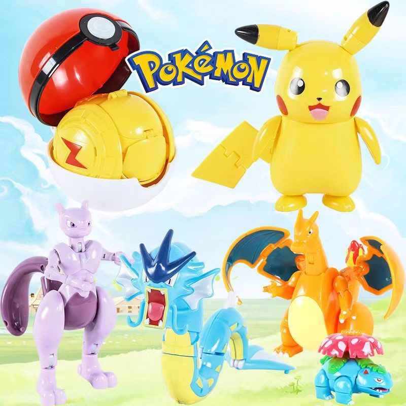 Mainan  Pokemon Pokeball Toy With Pokemon Action Figure Poke Ball Game Toys hadiah ulang tahun kotak hadiah Pikachu Charizard Gyarados Greninja