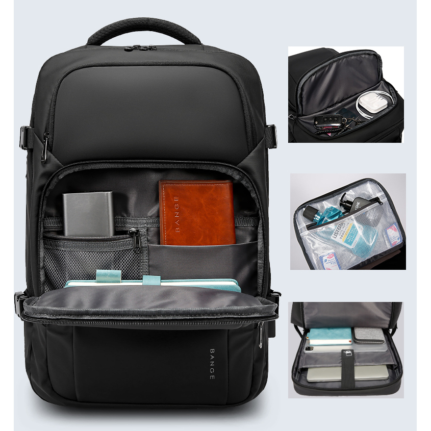 BG7690 Tas Bange Bag Pria Kantor Cowo Ransel Laptop 15.6 17 Inch USB