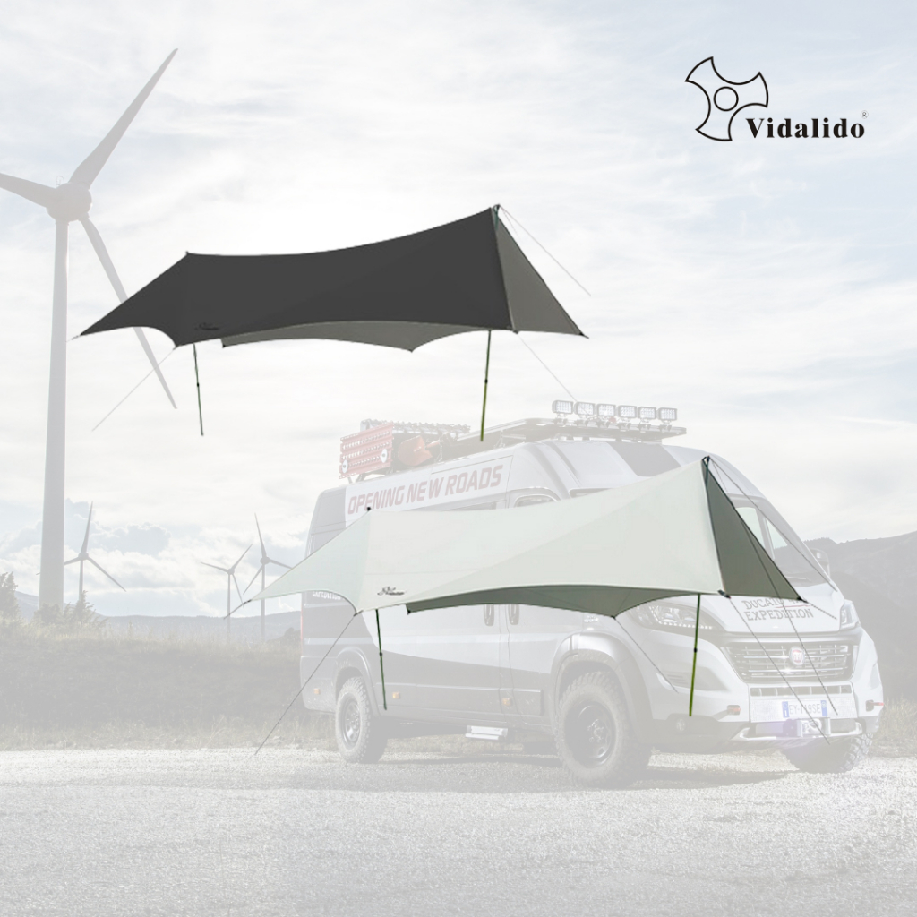 Tenda Kanopi Flysheet VIDALIDO Awning Tent Canopy Tarp Camping Campervan Outdoor