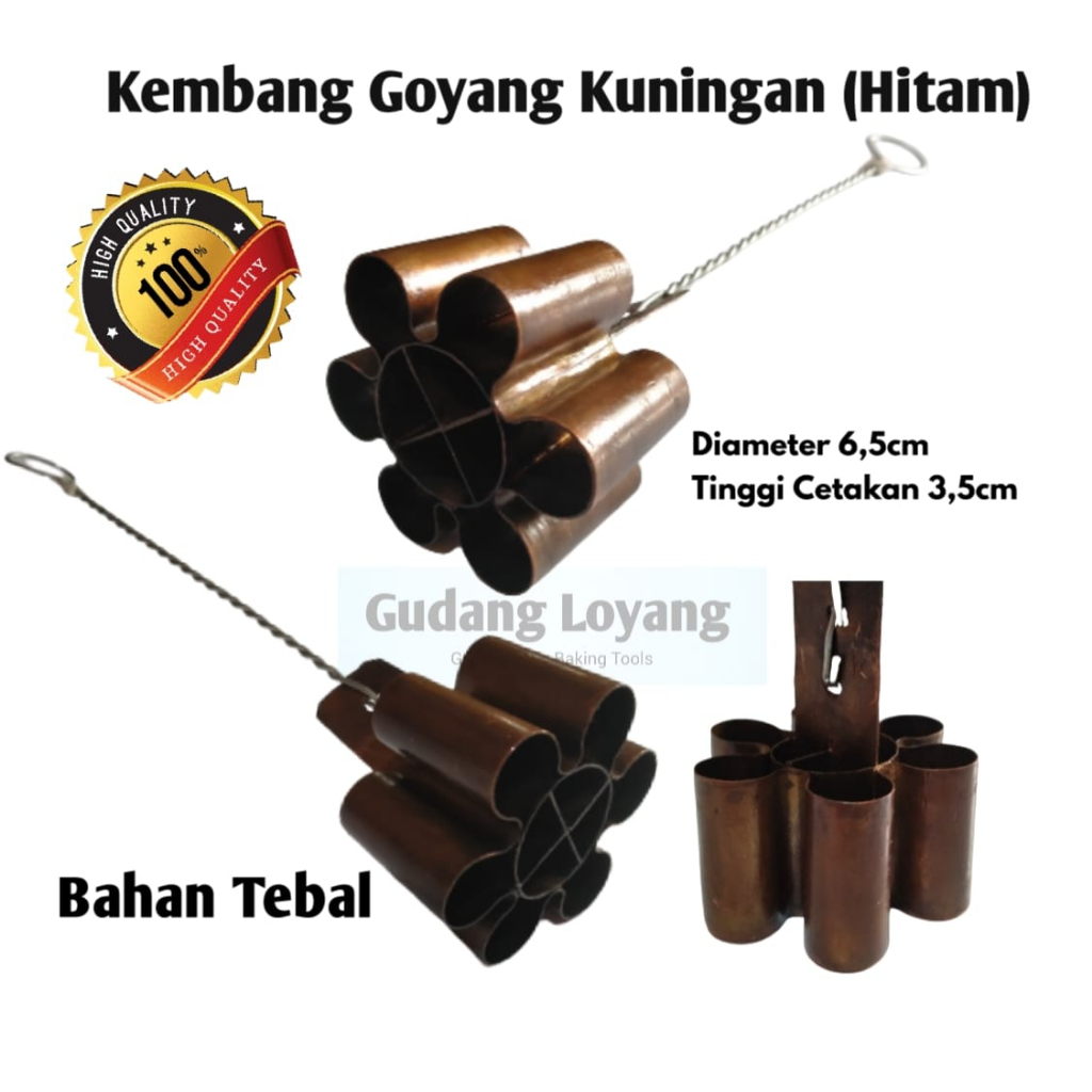 Cetakan Kembang Goyang Kuningan Tebal High Quality Cetakan Kue Seroja Cetakan Saroja Anti lengket