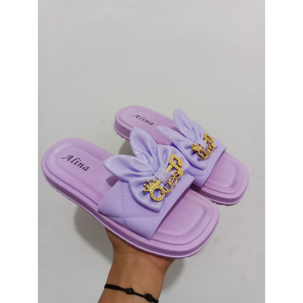 SANDAL!!! kokop/slop anak wanita korean style variasi pita  kelinci lucu trend kekinian nyaman di pakai!!!