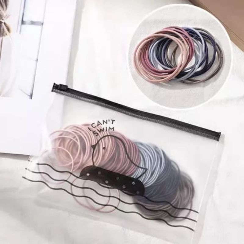 Ikat rambut karet polos elastis gaya korea / karet gelang/ kunciran rambut