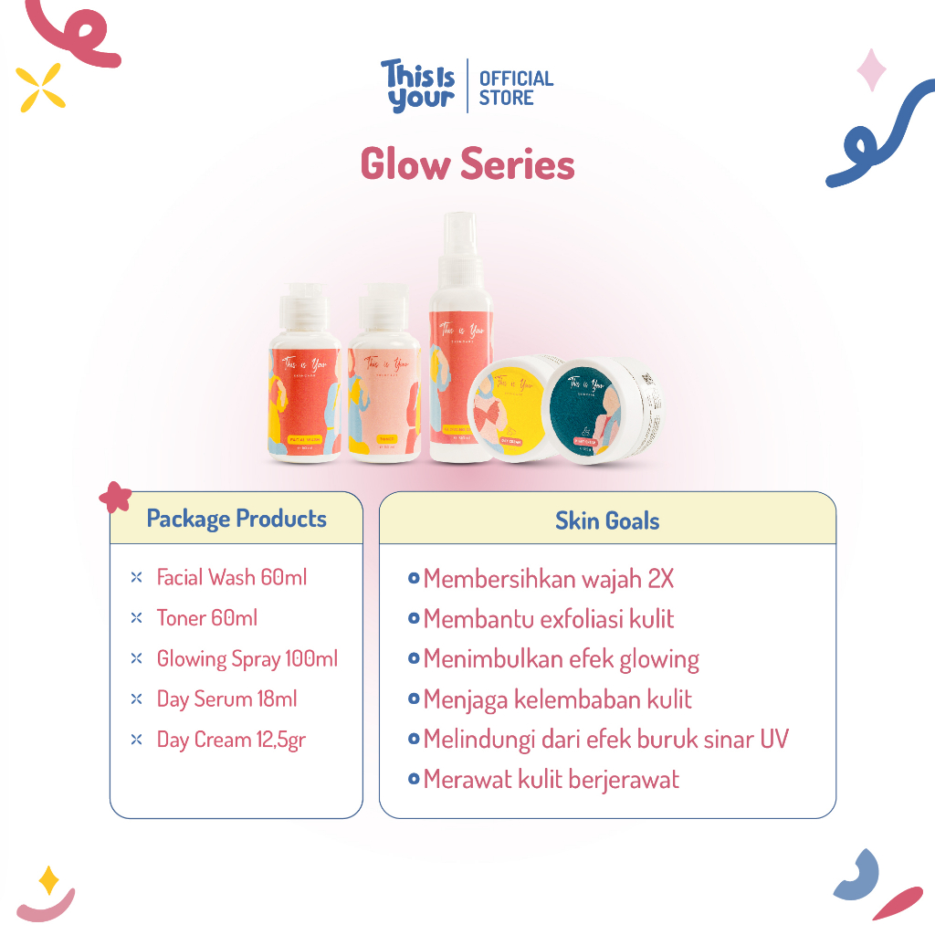 This is Your - Glow Series | Paket 4 pcs Skincare Untuk Hasil Kulit Glowing dan Cerah