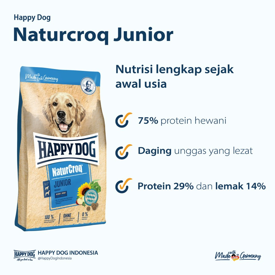 Happy Dog Makanan Anak Anjing Naturcroq Junior 15kilo - kargo