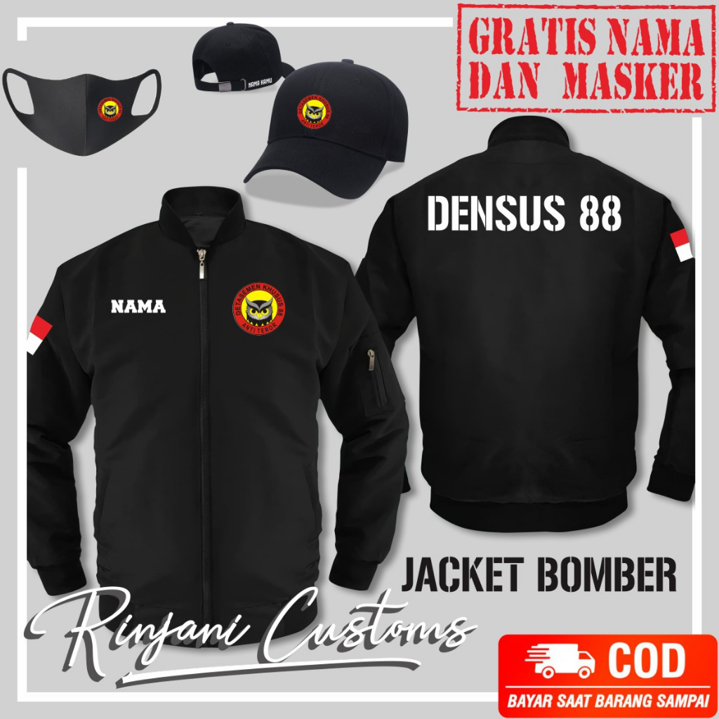 BOMBER DENSUS 88 GRATIS NAMA DAN MASKER - JAKET INTEL - JAKET POLISI