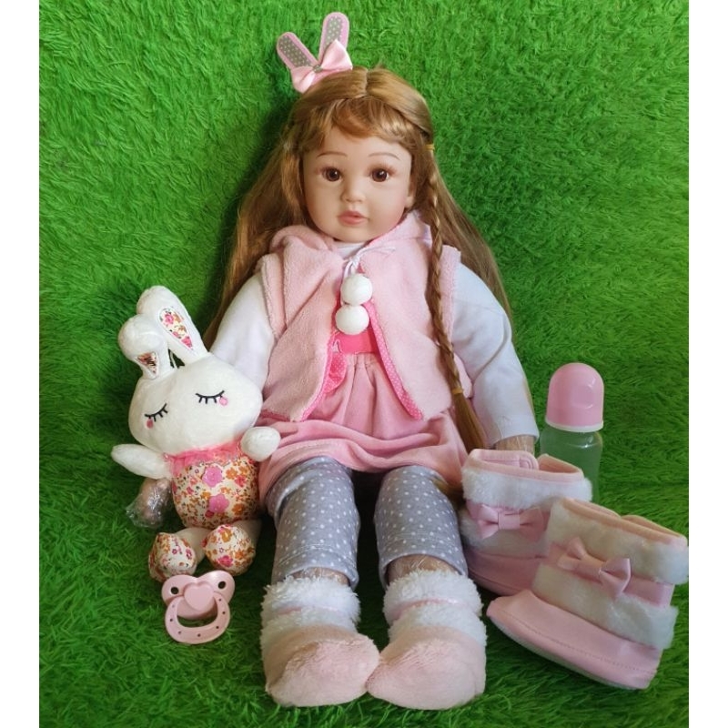 SIAP KIRIM LIMITED EDITION Mainan Boneka Bayi Baru Lahir Kain Silikon Lembut 60 CM Boneka Mainan Bay