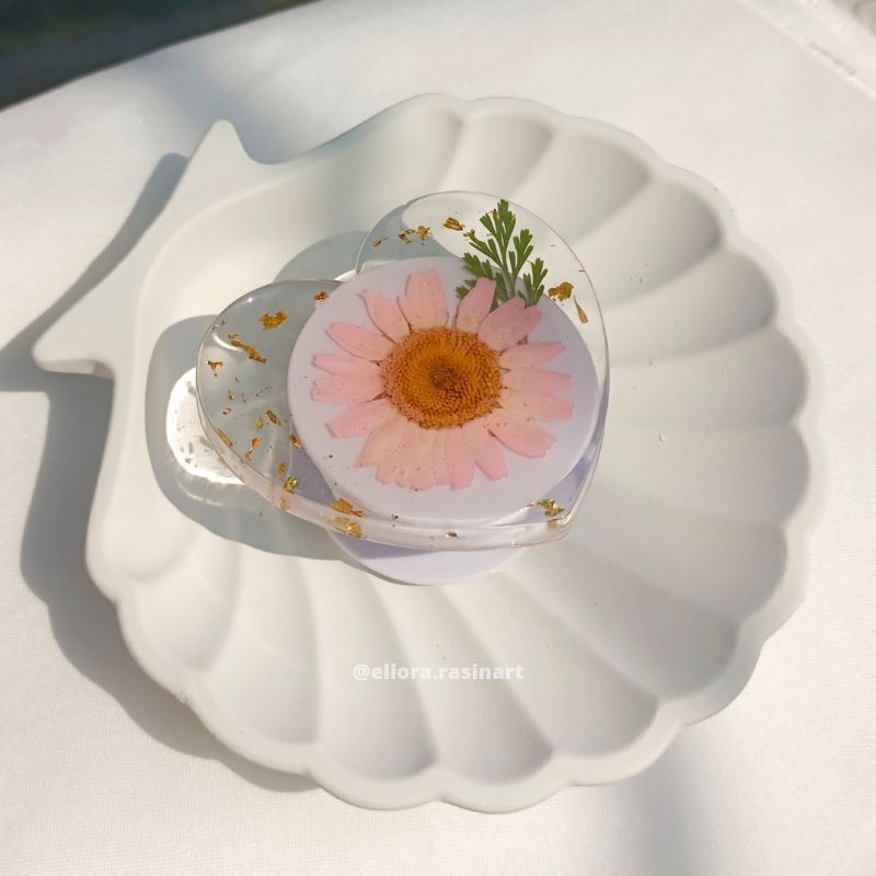 Popsocket Bunga Daisy/Resin Popsocket/Phone Grip/Griptok/Phone Holder/Resin Art/Accessories HP