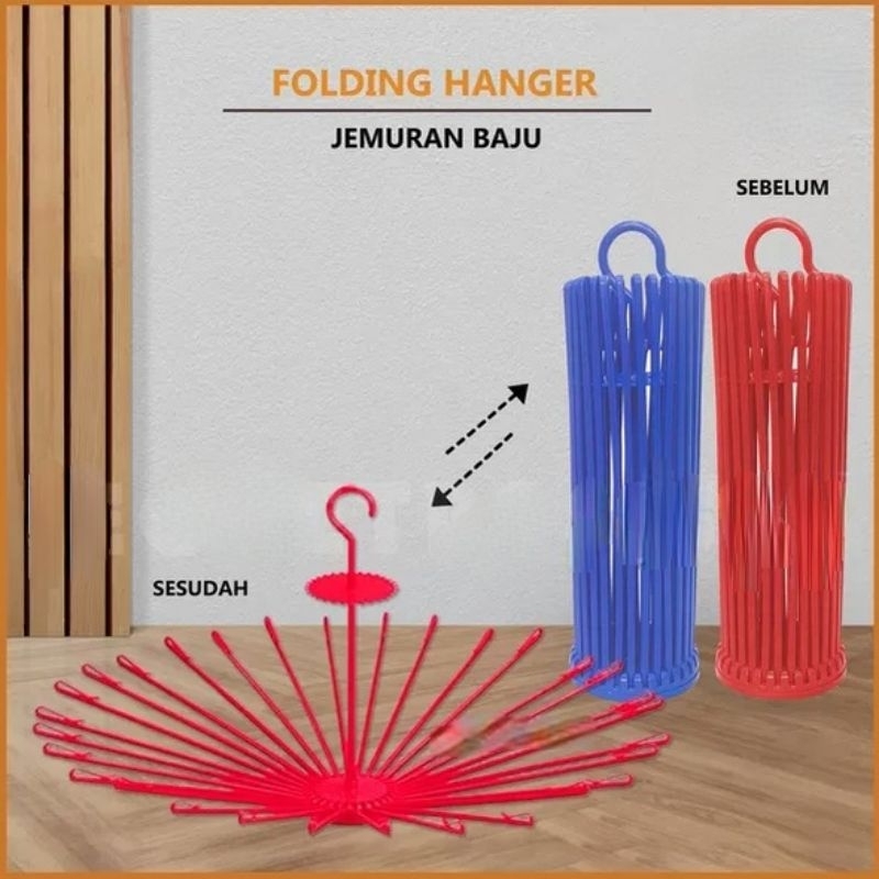 FOLDING HANGER 30 Magenta stik premium gantungan baju putar/ gantungan bayi / jemuran lipat folding berkualitas setara folding LS  MAGENTA NP 30stick