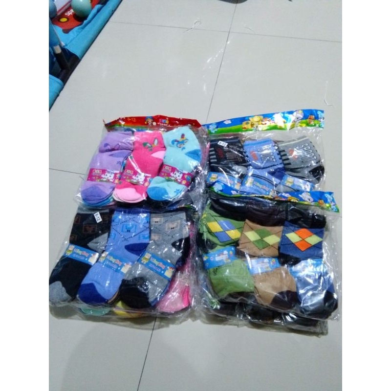 KAOS KAKI ANAK CEWEK COWOK PANJANG MOTIF RANDOM MURAH PREMIUM GROSIR