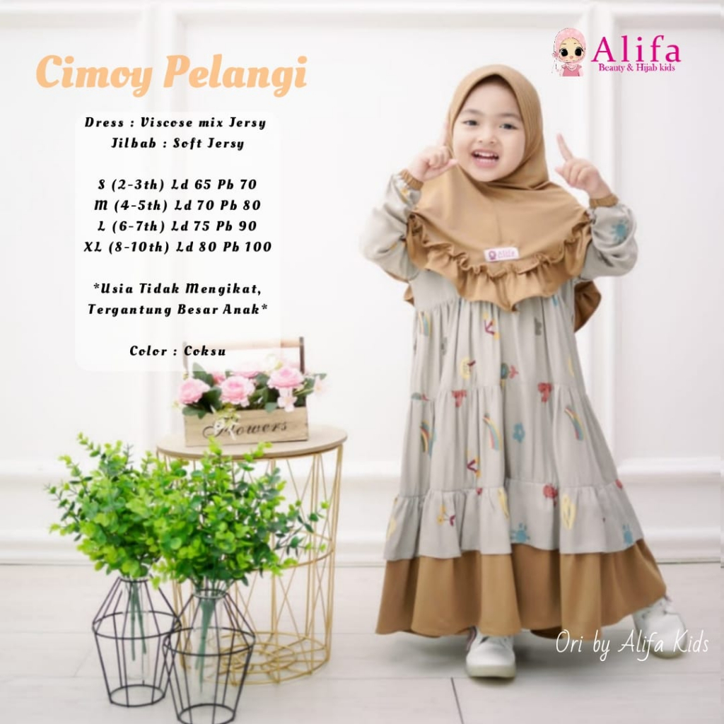 Cimoy Kids Gamis Anak Muslim Free Jilbab Original By Alifa