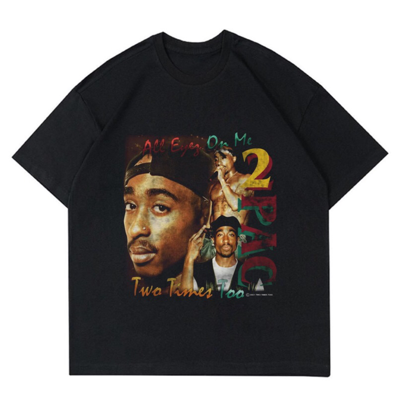 BAJU KAOS VINTAGE RAP TEE 2PAC “TWO TIMES TOO” |T-SHIRT VINTAGE RAPPER 2PAC| BAJU KAOS OVERSIZE PRIA