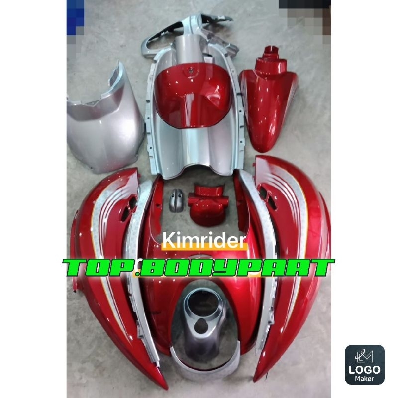 full body halus scoopy karbu merah silver
