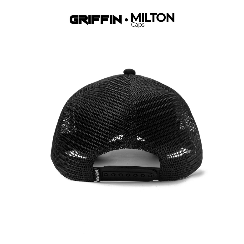 Topi Trucker Pria Keren Sablon Hi-Density Timbul Milton Hitam