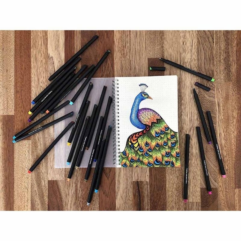 

Tlevino Pena Warna Drawing Pen Fine Point Art Watercolor 0.4mm 12 Color - TV4 - Multi-Color
