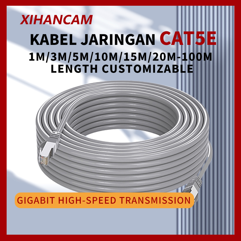 XIHANCAM Kabel LAN Cat5e 1m 3m 5m 10m 15m 20m 25m 30m 40m 50m 60m 70m 80m 90m 100m RJ45 Ethernet Network Cable CAT5E UTP | LAN Cable 1,5 meter ~ 100 meter