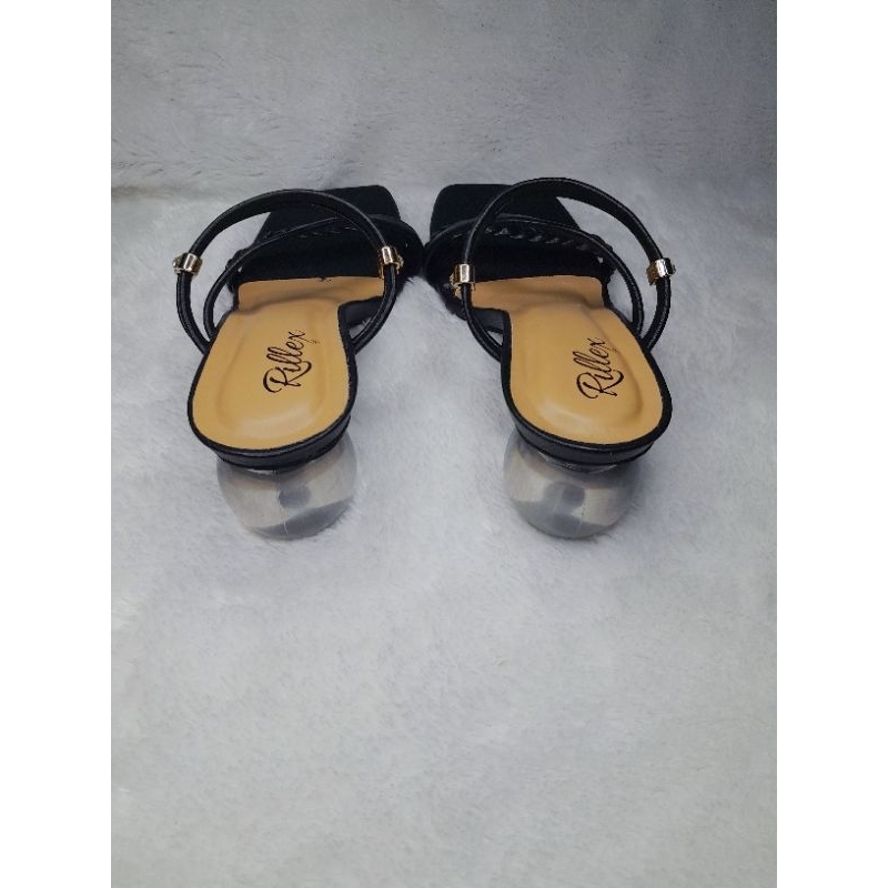 Sandal Perempuan High Hils Kaca Hak 5.cm Sandal Pesta