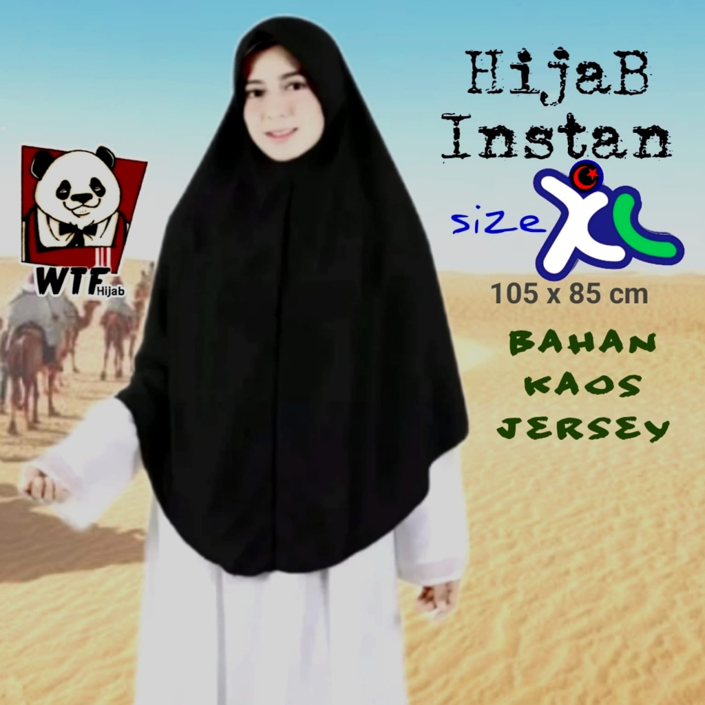 JILBAB JERSEY BERGO HAMIDAH JUMBO // HIJAB SPORT SIZE XL // HIJAB INSTAN JERSEY PINGUIN