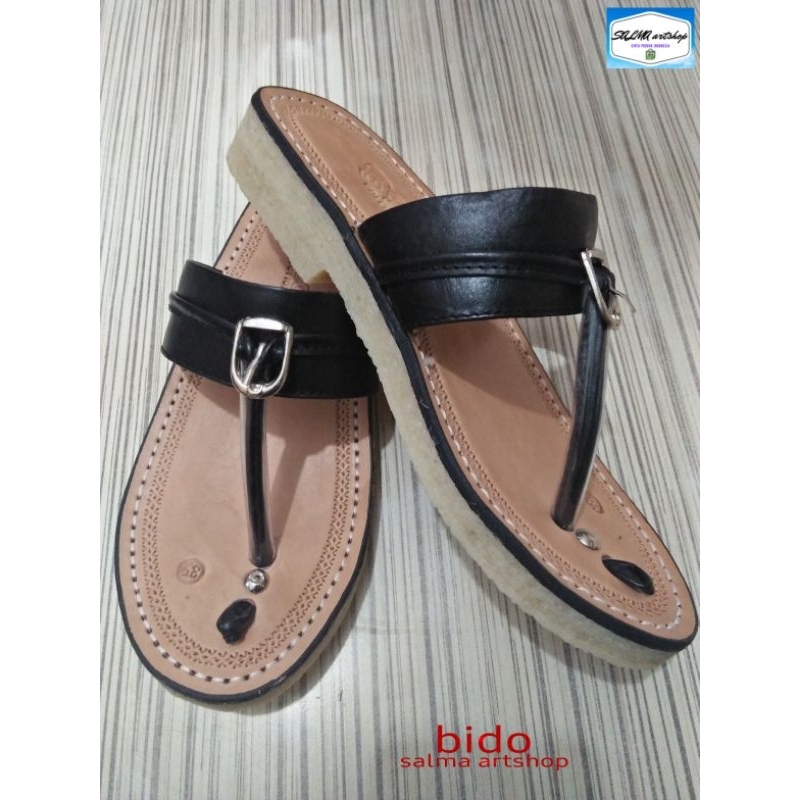 Sendal Kulit Tarumpah asli karet mentah /sandal pria Original Bido
