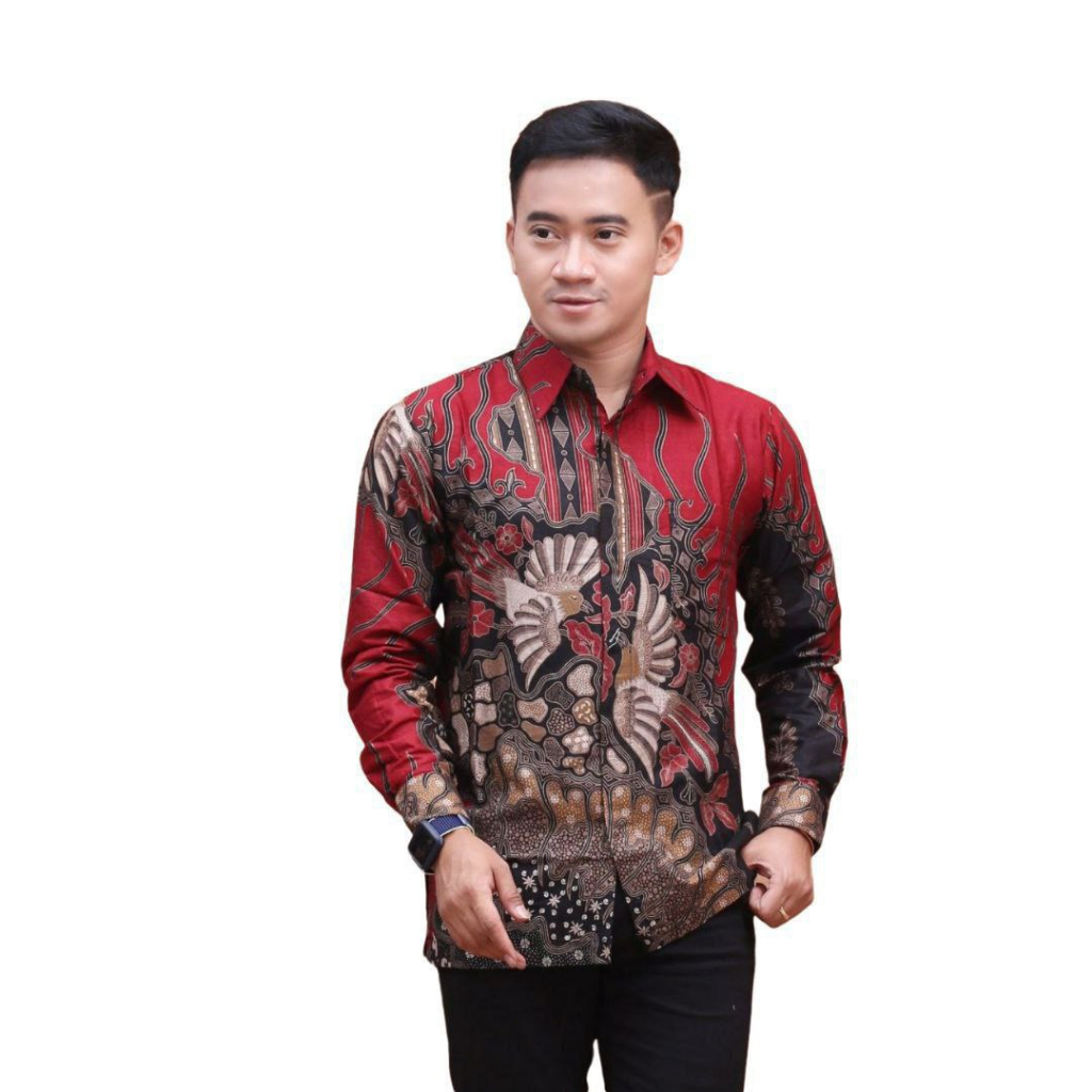 Baju Batik Pria Kemeja Batik Lengan Panjang SIZE M L XL XXL Bahan Katun Halus