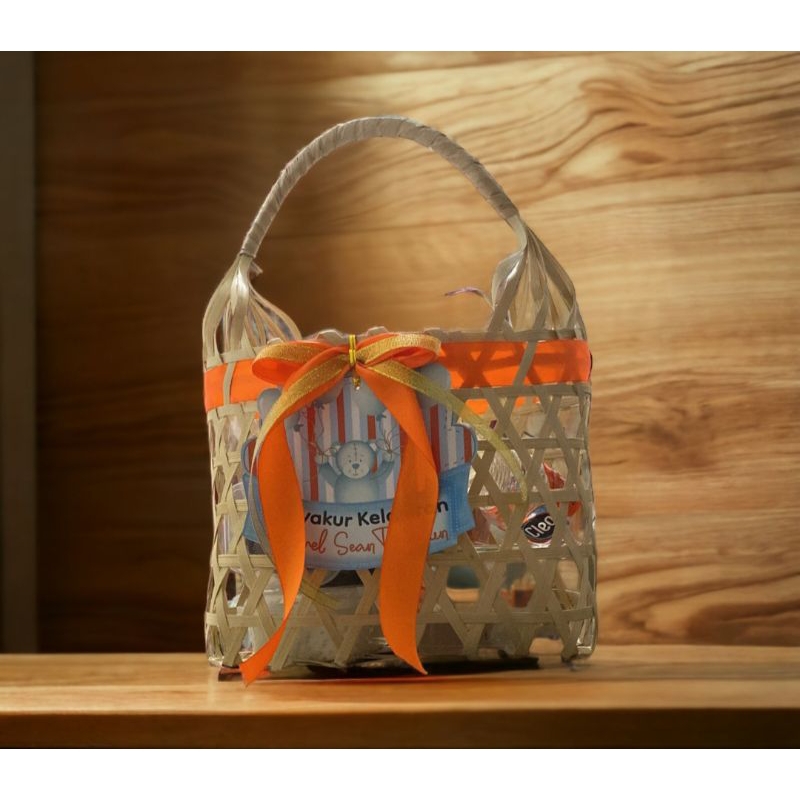 Tas Hampers parcel bambu custom label