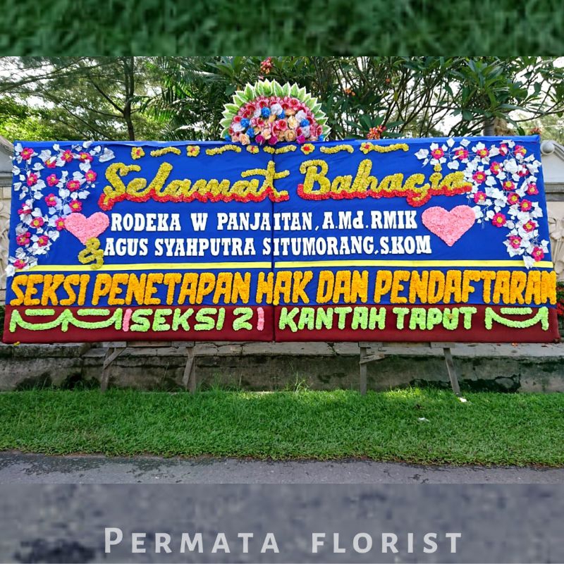 Order Khusus Papan Bunga Medan Free ongkir Selamat Sukses / Selamat Bahagia / Turut berduka Cita