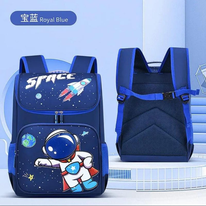 Tas sekolah anak astronot space tas ransel kapasitas besar banyak ruang untuk anak sekolah SD SMP - tas anak