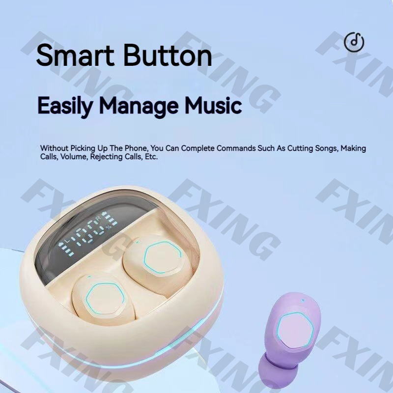 2023 Update Macaron TWS M41 Bluetooth 5.3 Earphone Earbud With Digital Display Gaming Earphone Ultra HD Audio Mini Earbuds