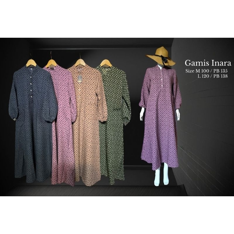 GAMIS INARA CRINKLE MOTIF LV STANDAR DAN JUMBO ( brand: jhisie)