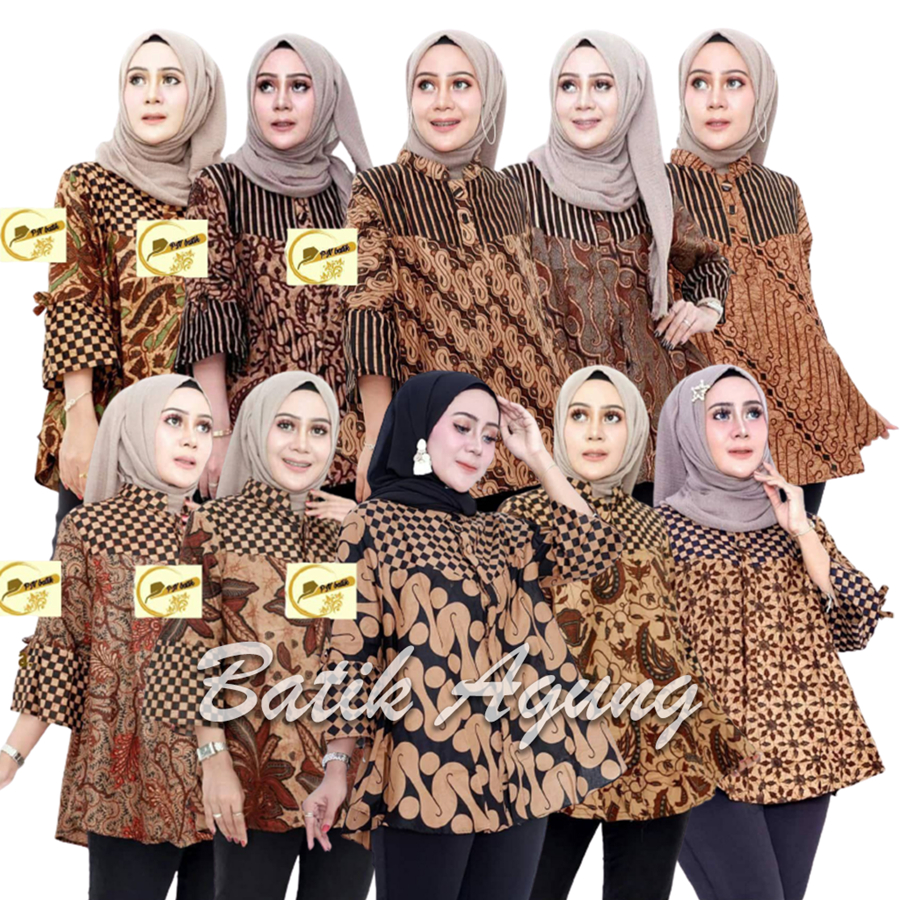 Baju Batik Bluse Wanita Trendy Kekinian / Seragam Baju Batik Kerja Kondangan Nikahan Wanita Terbaru
