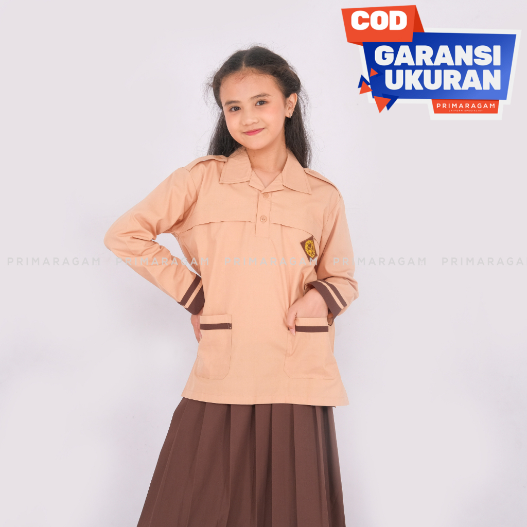 Primaragam Baju Seragam Pramuka Sd Anak Perempuan Panjang Siaga Cewek Kemeja