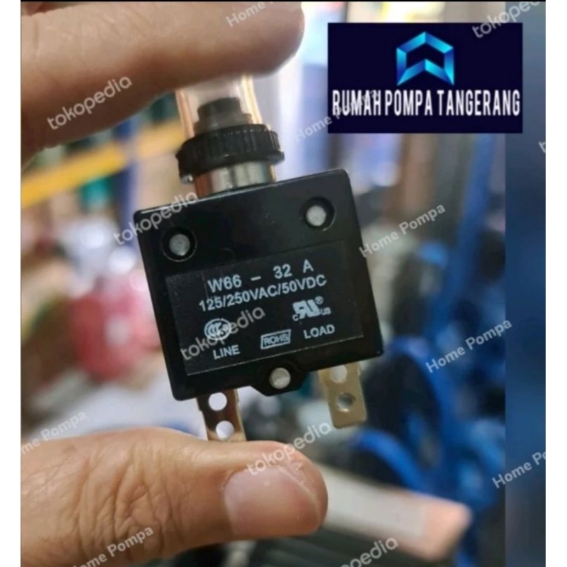 OVERLOAD POMPA SATELIT 32 AMPER SPAREPART SWITCH PROTEC POMPA SATELIT
