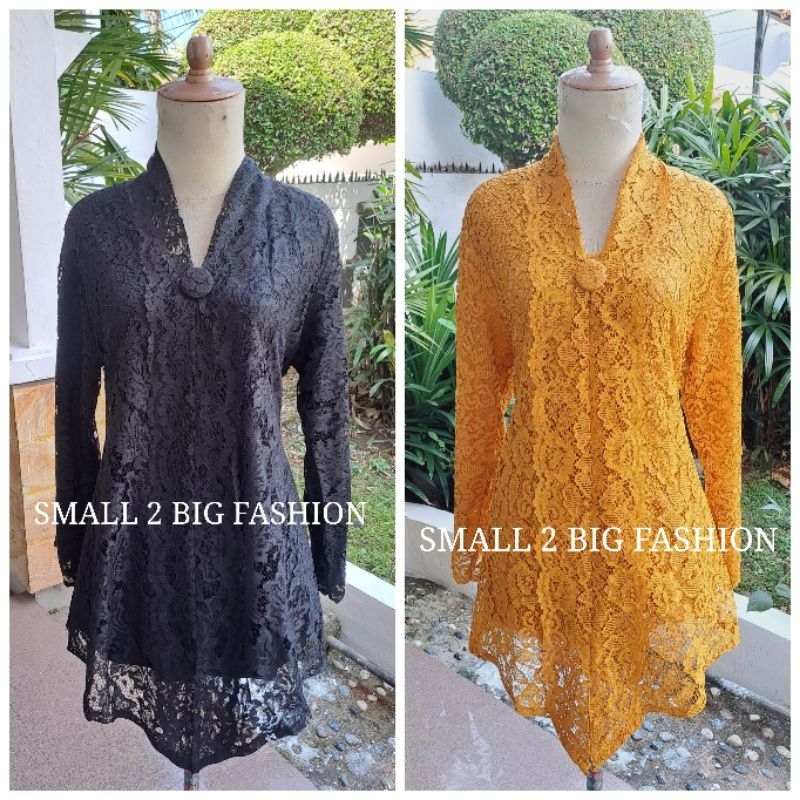 TERMURAH Kebaya wisuda modern / seragam kebaya ungu hitam kuning merah marun putih / blus brokat mur