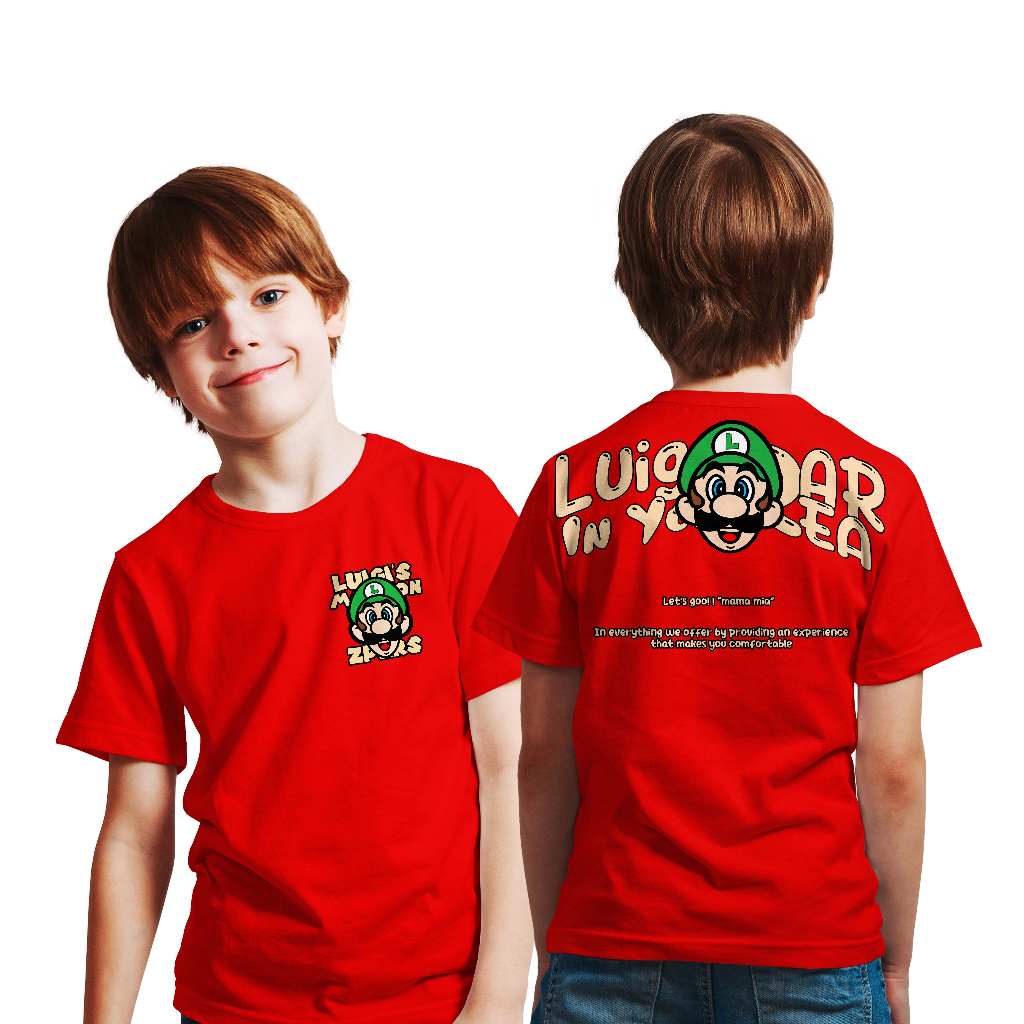 Kaos Distro Anak Super Luigi Mansion