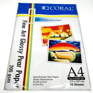 

[1 PACK] Kertas Photo Coral Glossy Pear Paper 200 A4