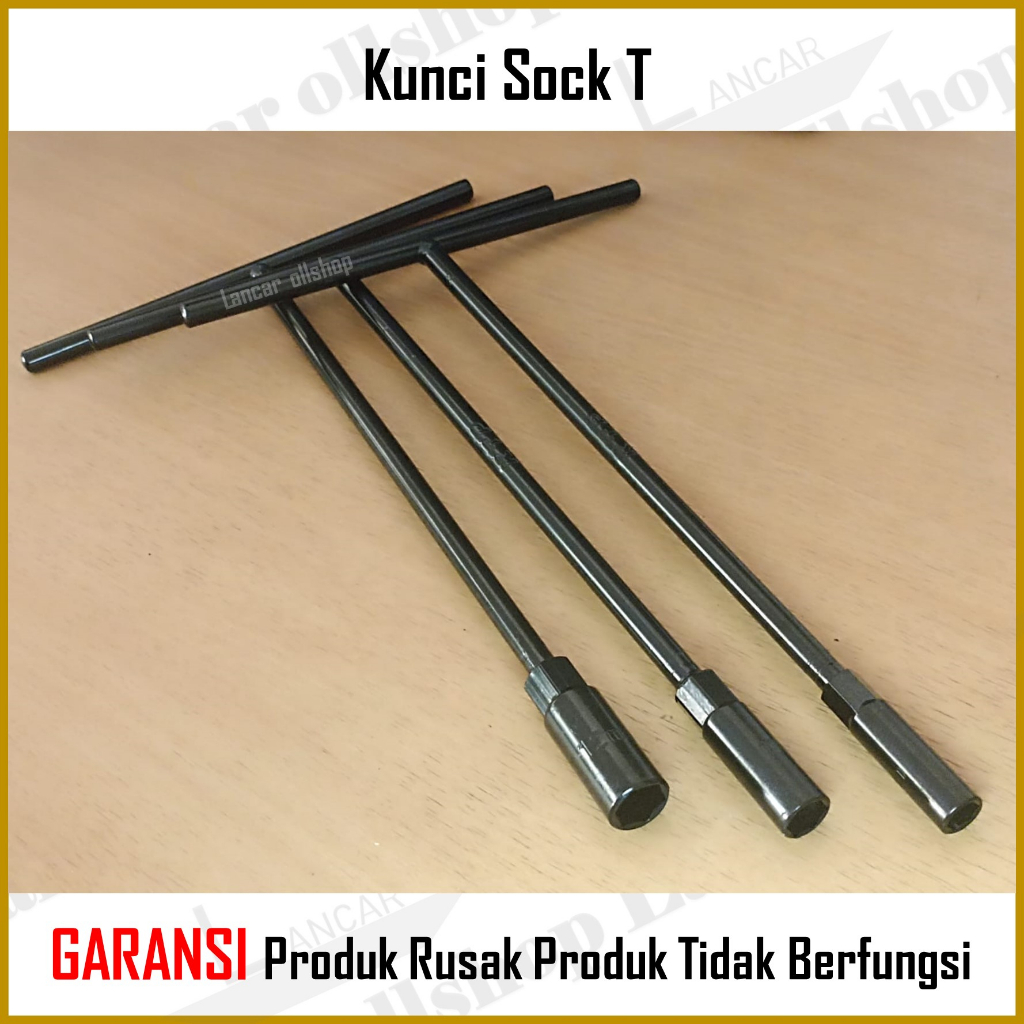 Kunci Sock T Hitam / Kunci Sok T Socket Wrench Ukuran 8 MM 10 MM 12 MM Harga Per Pcs