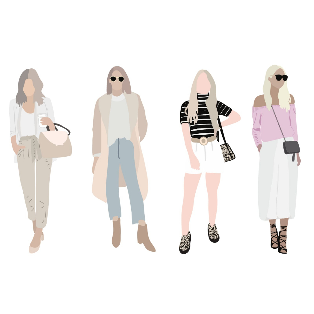 

PART 1 : 4 pcs Sticker Girl OOTD Outfit of the Day for Journal Journaling