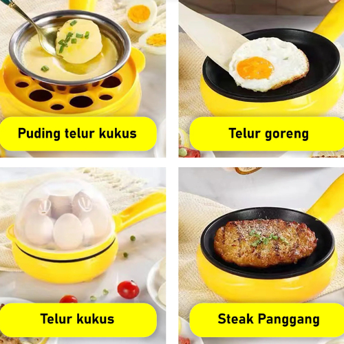 Panci listrik Travel /Teko mug Elektrik / heating steamer / Cooking Pot Electric Multifungsion / 2in1 Wajan Frying Pan Mini Elektrik Pengukus Perebus Telur / Wajan Penggorengan Mini Teflon