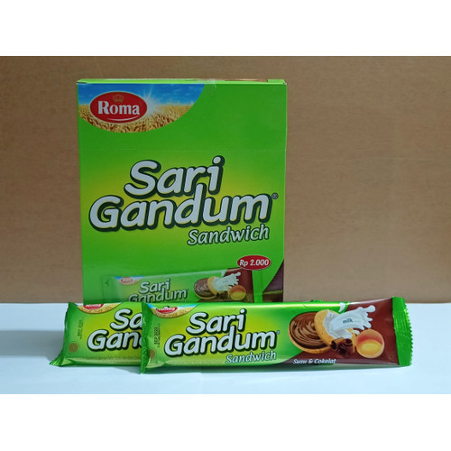 

{ PerBox isi 12 } Roma Sari Gandum Sandwich Susu & Coklat 36gr