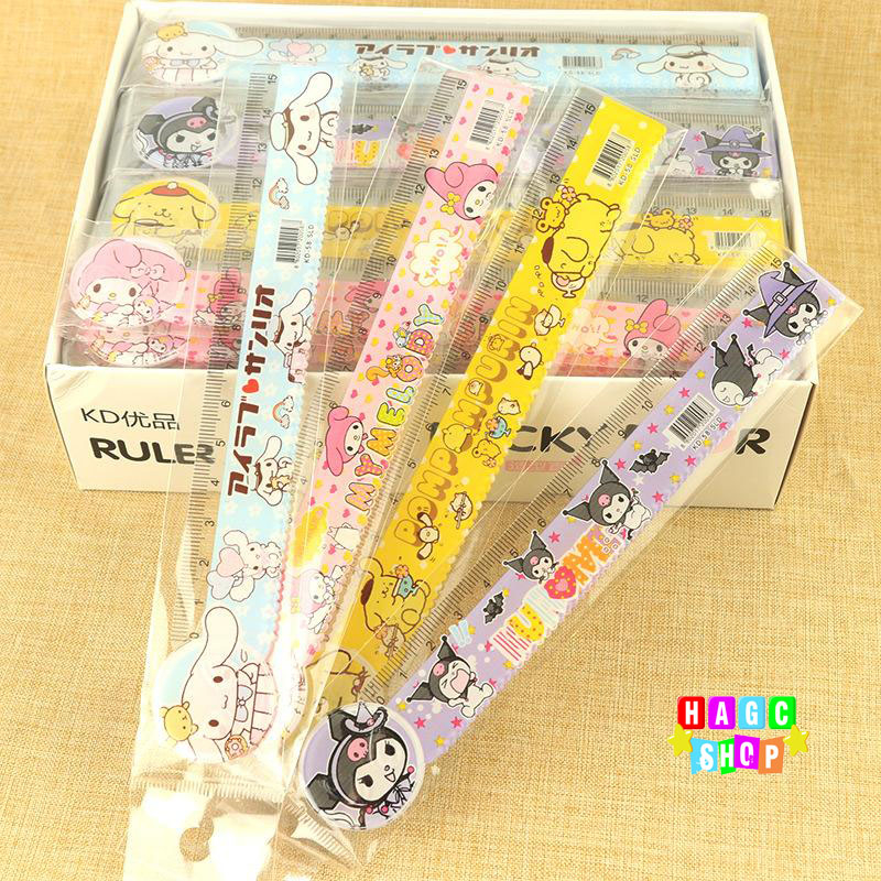 

Hagc shop Penggaris sanrio MELODY 15 cm Cute Ruler motif KUROMI POMPOMPURIN CINNAMOROLL