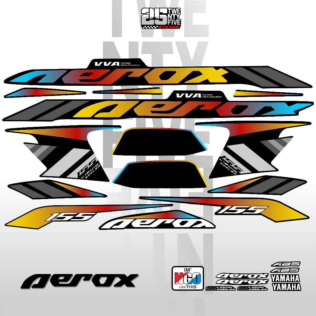 STRIPING AEROX 155 CONNECTED NEW / STIKER AEROX 155 CONNECTED / STICKER AEROX 155 CONNECTED / SETIKE