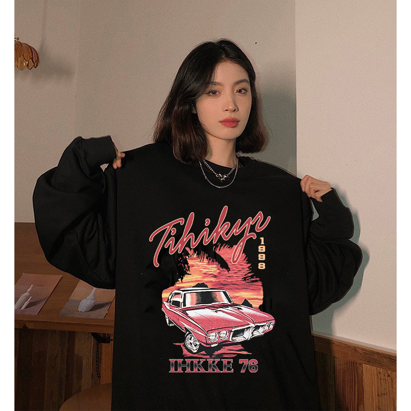 Sweater Lengan Panjang Car Blossom Korean Style/Hoodie Oversize/Baju Wanita/Switer Wanita