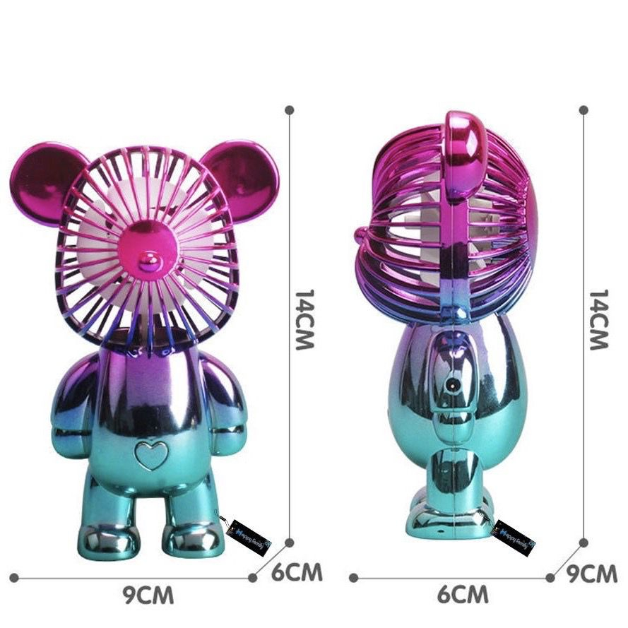 BEARBRICK Beruang Lucu Cantik Elegan Kipas Viral Usb Mini Fan Genggam Bear Brick Rechargeable